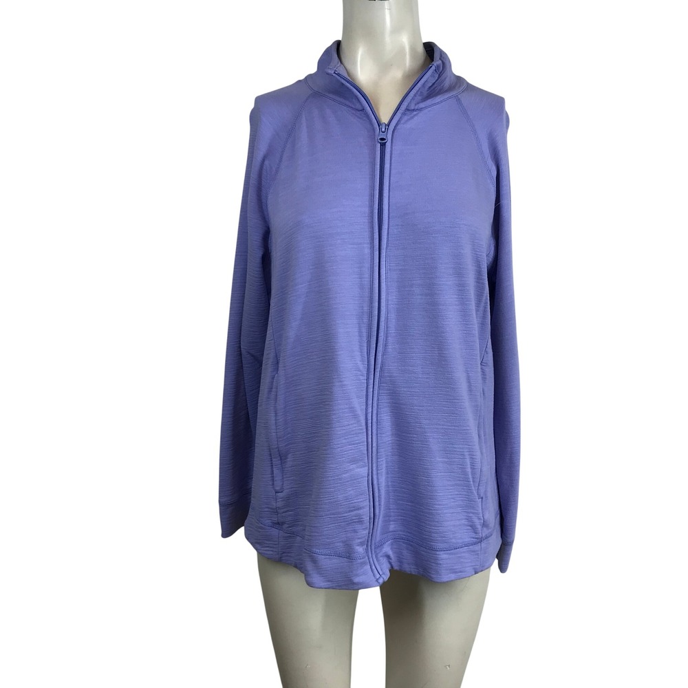 T by Talbots Women's Lavender Zip Up Athletic Track Jacket Size LP
